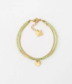 Bracelet Apache (Acier Doré) -Zagbijoux Boutique bracelet apache acier dore peridot