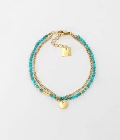 Bracelet Apache (Acier Doré) -Zagbijoux Boutique bracelet apache acier dore turquoise