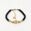 Bracelet Indiana (Acier Doré) -Zagbijoux Boutique bracelet indiana acier dore onyx noir