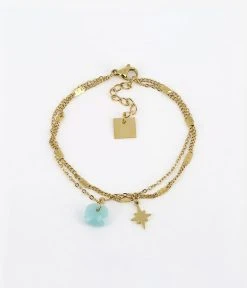 Bracelet Manuréva (Acier Doré) 16 Bracelet Manuréva (Acier Doré) -Zagbijoux Boutique bracelet manureva acier dore amazonite