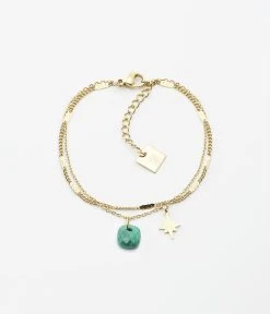 Bracelet Manuréva (Acier Doré) 14 Bracelet Manuréva (Acier Doré) -Zagbijoux Boutique bracelet manureva acier dore malachite