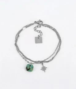 Bracelet Manuréva (Acier) -Zagbijoux Boutique bracelet manureva acier turquoise africaine