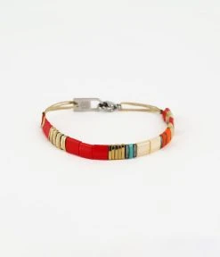 Bracelet Miyuki (Acier Doré) -Zagbijoux Boutique bracelet miyuki acier dore rouge