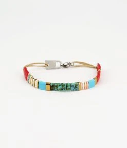 Bracelet Miyuki (Acier Doré) -Zagbijoux Boutique bracelet miyuki acier dore turquoise africaine