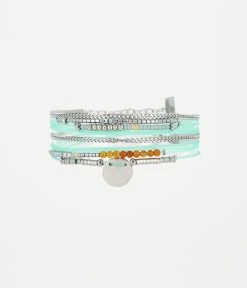 Bracelet Multishell (Acier) -Zagbijoux Boutique bracelet multishell acier vert clair