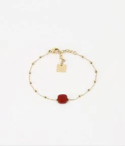 Bracelet Pablo (Acier Doré) -Zagbijoux Boutique bracelet pablo acier dore cornaline