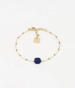 Bracelet Pablo (Acier Doré) -Zagbijoux Boutique bracelet pablo acier dore lapis lazuli