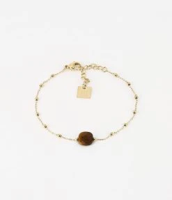 Bracelet Pablo (Acier Doré) -Zagbijoux Boutique bracelet pablo acier dore oeil de tigre