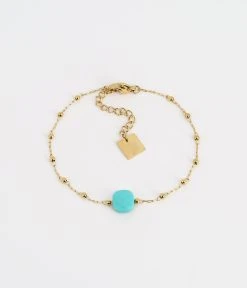 Bracelet Pablo (Acier Doré) -Zagbijoux Boutique bracelet pablo acier dore turquoise