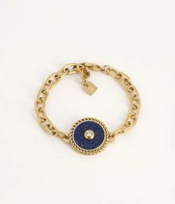 Bracelet Roman (Acier Doré) 9 Bracelet Roman (Acier Doré) -Zagbijoux Boutique bracelet roman acier dore lapis lazuli