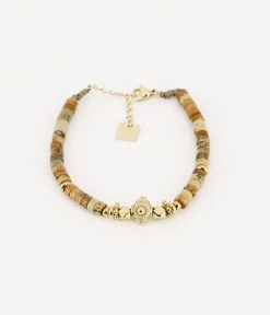 Bracelet Sierra (Acier Doré) 7 Bracelet Sierra (Acier Doré) -Zagbijoux Boutique bracelet sierra acier dore marron