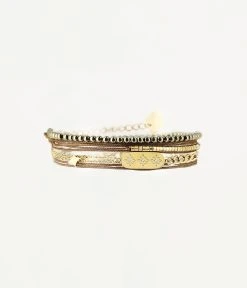 Bracelet Stellaire (Acier Doré) -Zagbijoux Boutique bracelet stellaire acier dore pyrite