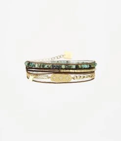 Bracelet Stellaire (Acier Doré) -Zagbijoux Boutique bracelet stellaire acier dore turquoise africaine