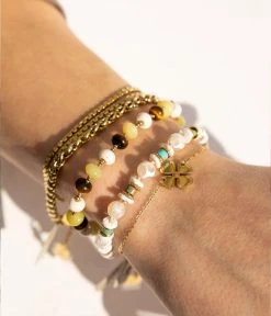 Bracelet Lime (Acier Doré) -Zagbijoux Boutique braceletbea braceletlime braceletclover braceletserpenti braceletminerve