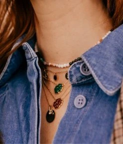 Collier Anya (Acier Doré) -Zagbijoux Boutique collier anya collier trifolium acier dore 2