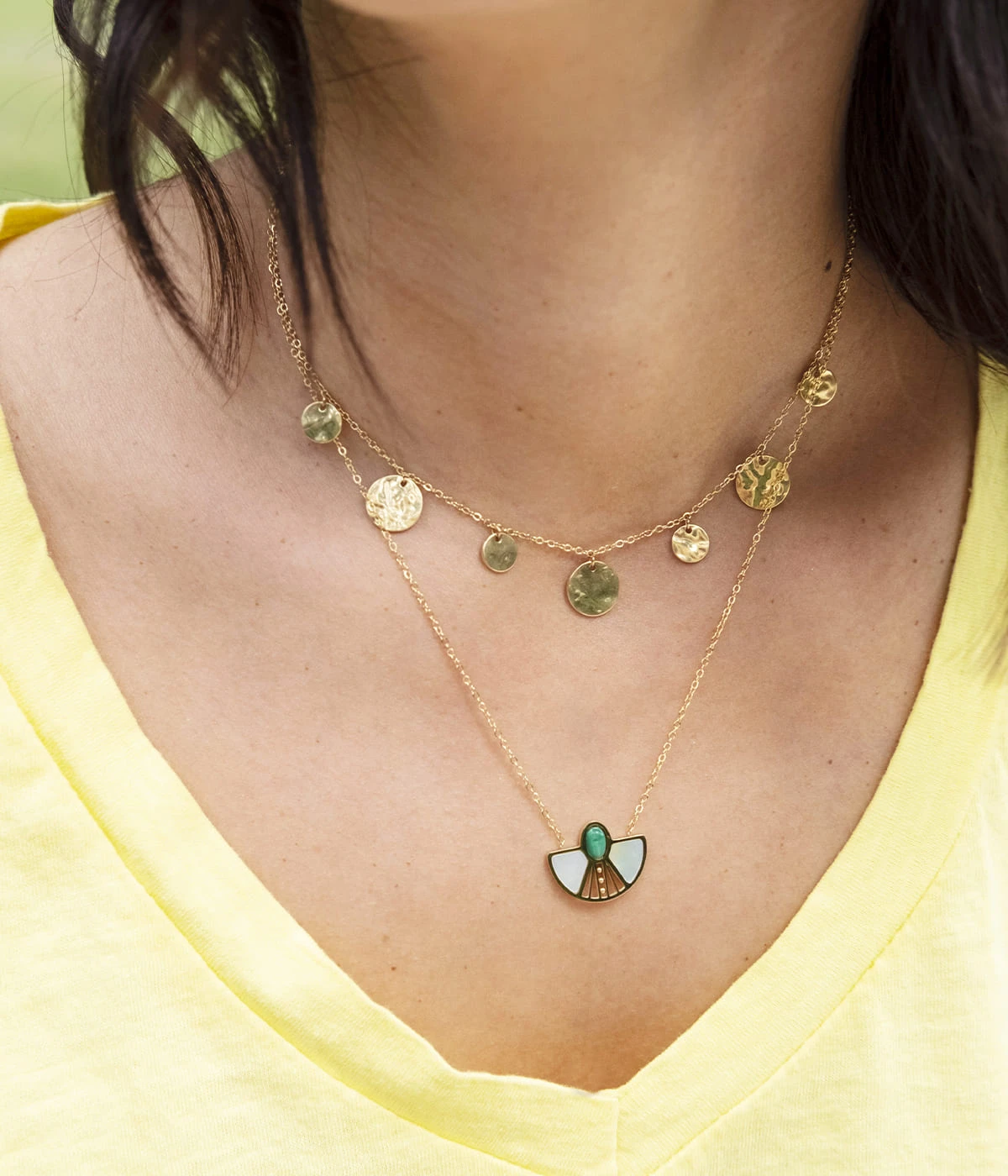 Collier Baka (Acier Doré) 4 Collier Baka (Acier Doré) – Image 2