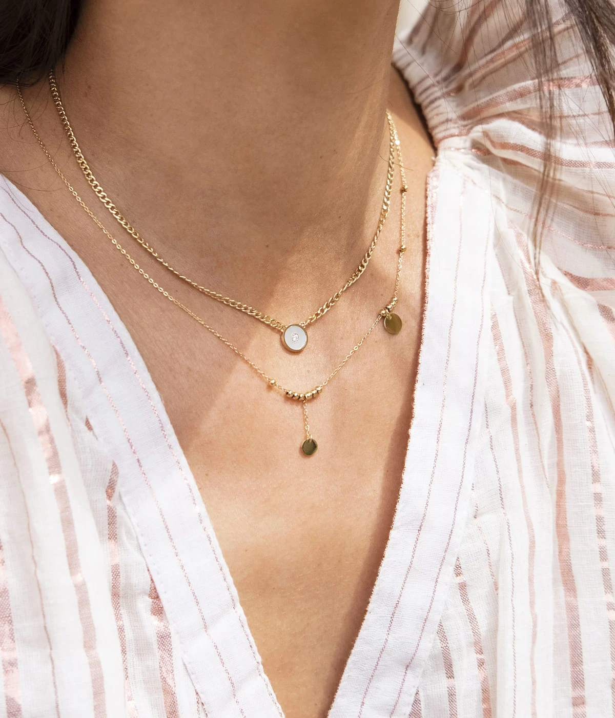 Collier Sinami (Acier Doré) 4 Collier Sinami (Acier Doré) – Image 2