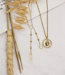 Collier Manuella (Acier Doré) -Zagbijoux Boutique collieratoum colliermanuella