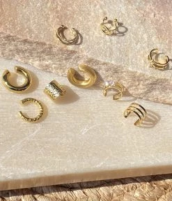 Earcuff Géminides (Acier Doré) -Zagbijoux Boutique earcuff geminides acier dore nature morte