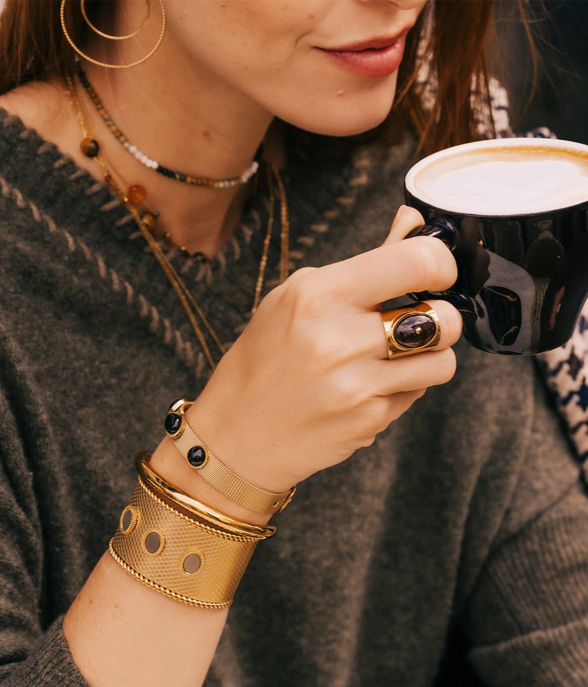 Manchette Théodore (Acier Doré) 5 Manchette Théodore (Acier Doré) – Image 3